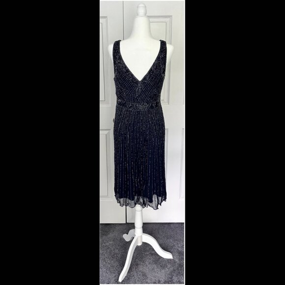 Vintage Beaded Gown navy Size xl - Picture 2 of 3